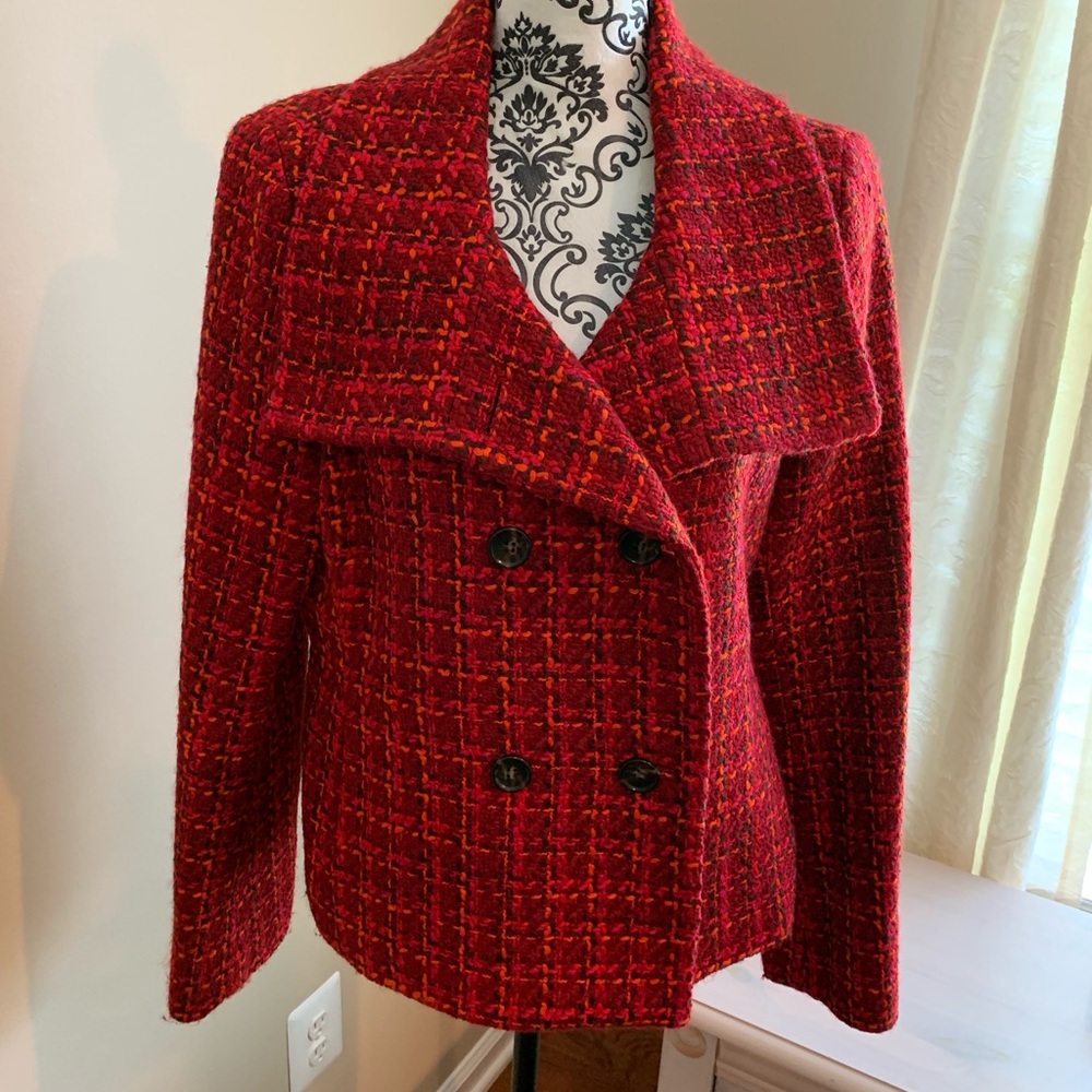 Talbots Wool Red Tweed Jacket
